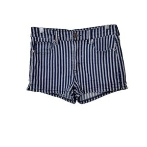 American Eagle Outfitters Womens Striped Denim Shorts‎ Size 8 Blue White